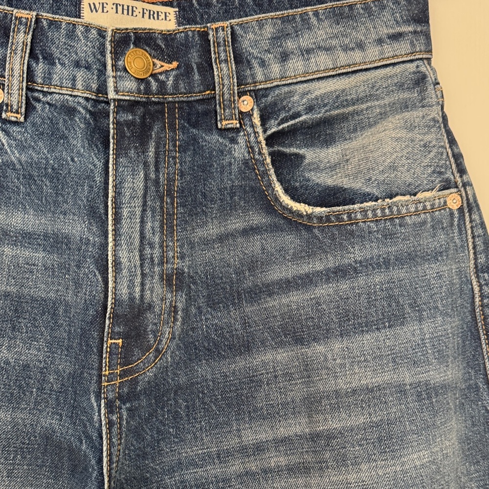 Free People - We The Free Dark Blue Wide-leg Denim NWOT - Picture 7 of 11